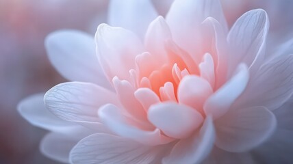 Fototapeta premium Delicate Pink and White Flower Close Up Soft Lighting Blurred Background