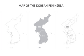 8.a linear map of the Korean peninsula, a map of Korea, a map of major cities in Korea,