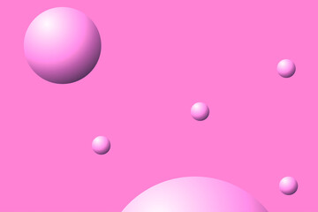 Elegant geometric pastel shapes like circles and triangles in a light pink background