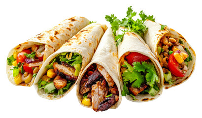 Delicious chicken and veggie wraps kitchen food cut out
