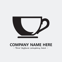 Cup illustration black and white for logo company vector image
