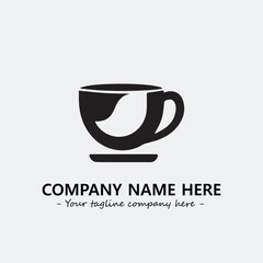 Cup illustration black and white for logo company vector image
