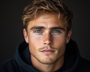 Fototapeta premium Close-up portrait of young man