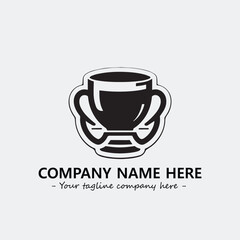 Cup illustration black and white for logo company vector image
