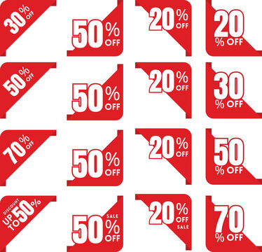 Shopping cart with discount percentage symbols