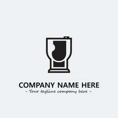 Cup illustration black and white for logo company vector image
