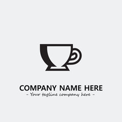 Cup illustration black and white for logo company vector image
