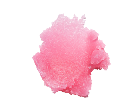 cosmetic smear scrub cream texture on transparent background