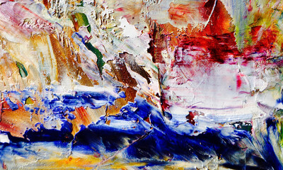 Abstract art background . Hand painting artwork on canvas .