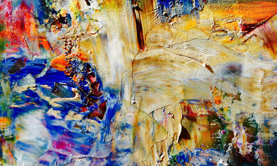 Abstract art background . Hand painting artwork on canvas .
