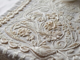 Handcrafted embroidered tablecloths with floral motifs, traditional Easter textile art
