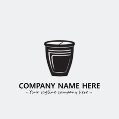 Cup illustration black and white for logo company vector image
