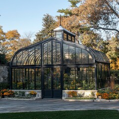 Ornate Greenhouse in Park Setting