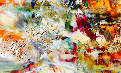 Naklejka premium Abstract art background . Hand painting artwork on canvas .