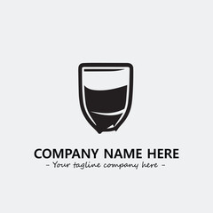 Cup illustration black and white for logo company vector image
