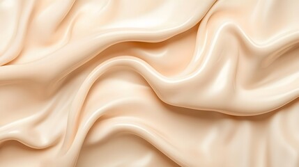 Obraz premium Soft beige fabric draping elegantly, showcasing gentle waves and folds, perfect for textile design or interior decor themes.