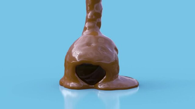liquid chocolate covers the crystal ball