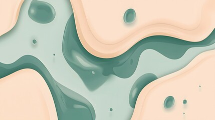Abstract landscape art, soft pastel colors blending in fluid shapes, evokes calm and creativity, ideal for modern decor.