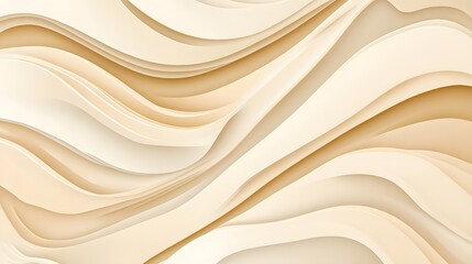 Fototapeta premium Flowing abstract fabric texture, smooth waves in soft beige tones, perfect for backgrounds or artistic designs.