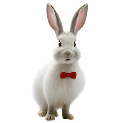 Obraz premium Pretty white rabbit isolated on a white background