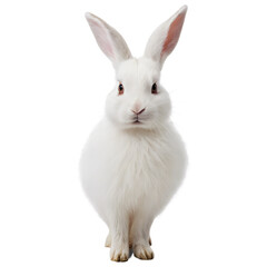 Obraz premium Pretty white rabbit isolated on a white background