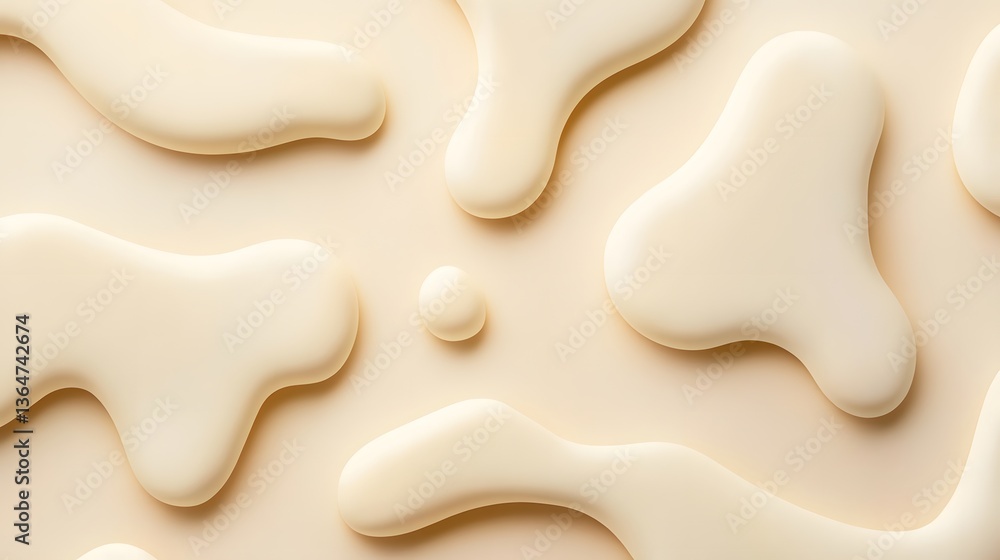 Aufkleber abstract textured surface, smooth wavy patterns in soft cream shade, perfect for backgrounds or arti