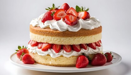 Delicious Strawberry Shortcake with Cream Perfect for Dessert or Celebration
