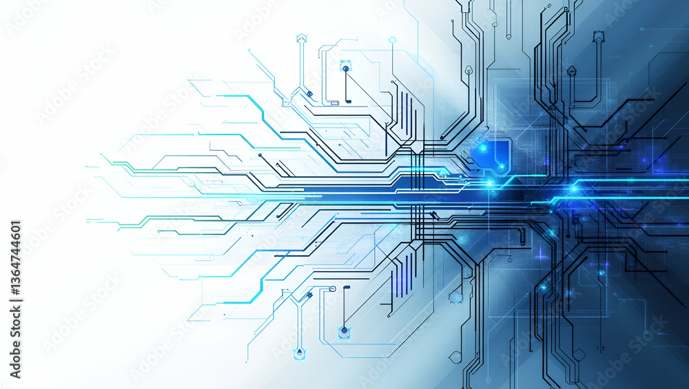 Aufkleber abstract techno circuits tile design with interlaced digital schematics and circuit motifs isolated 
