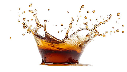 Round shaped soy sauce splash isolated on white background