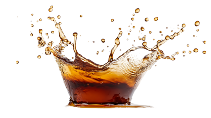Round shaped soy sauce splash isolated on white background