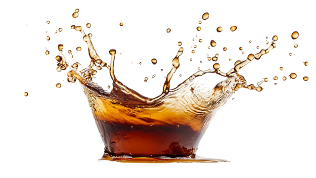 Round shaped soy sauce splash isolated on white background