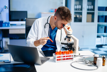 Medicine doctor touching electronic medical record on tablet. DNA. Digital healthcare and net work