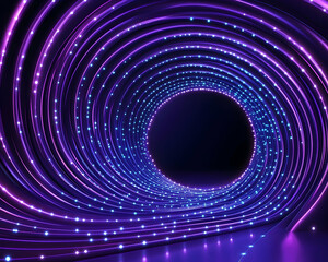 Abstract swirling tunnel with vibrant light