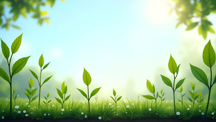 Vibrant Plants and Renewable Energy Elements Framing Sustainable Living Space for World Environment Day - Perfect Photo Stock Concept with Copy Space on the Left