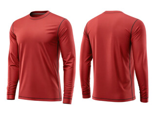 vibrant red long sleeve tshirt template designed for active wear, perfect for sports and casual outings, showcasing comfort and style