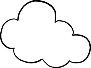 Cute Fluffy Cloud Simple Outline Hand Drawn