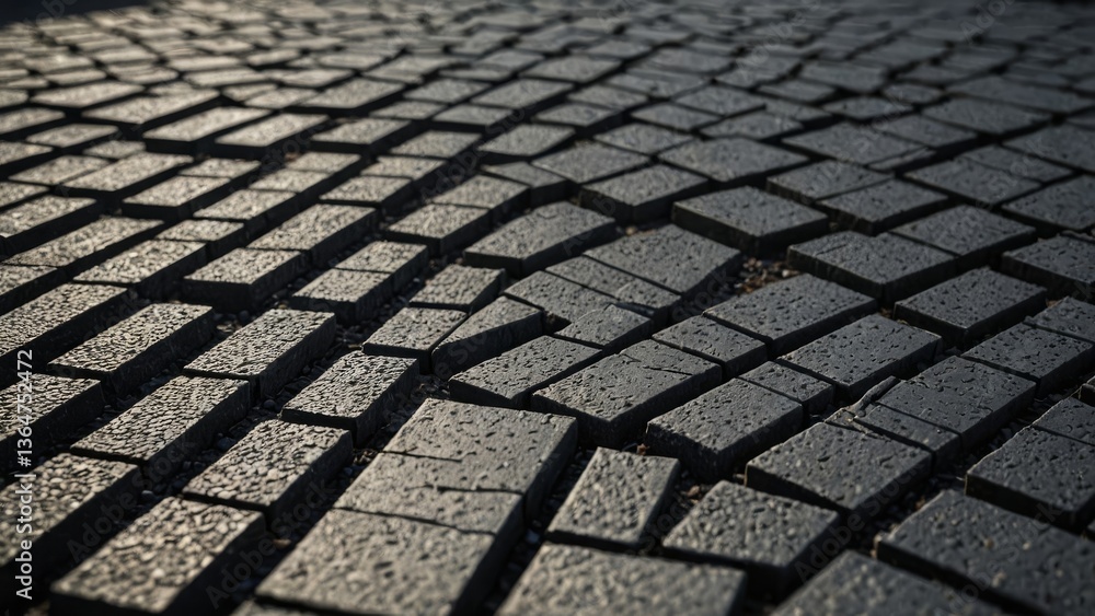 Poster abstract stone pavement with irregular shapes, creating a textured and artistic pattern