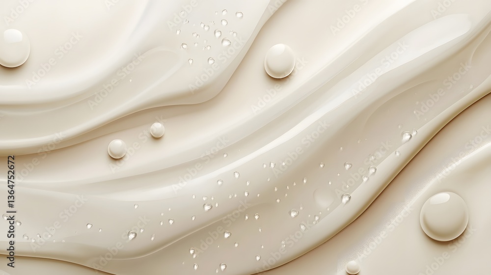 Poster smooth cream-colored waves, abstract texture with subtle circular shapes, ideal for backgrounds and 