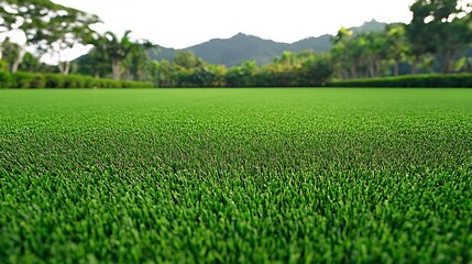 Expansive vibrant green grass field with rich natural textures for nature-themed designs

