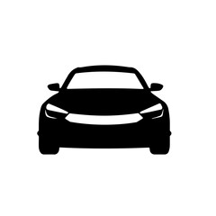 Cool sports car silhouette on white background