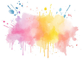 Fototapeta premium colorful watercolor splashes on transparent background with soft gradients and natural textures, artistic design elements for creative use in painting, illustration, or decoration