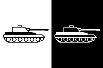 Download Military Tank Silhouette Vector Clean Black & White Design.
