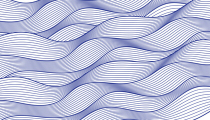 Abstract blue wave line pattern background. Japanese style concept. Vector illustration. Wavy art wallpaper.