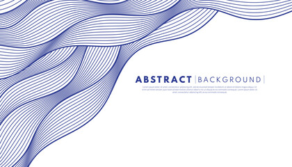 Abstract blue water wave line pattern background. Japanese style concept. Wavy art wallpaper. Vector illustration.