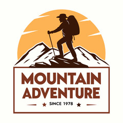 Obraz premium Majestic Mountain Adventure Silhouette Logo Design Since 1978