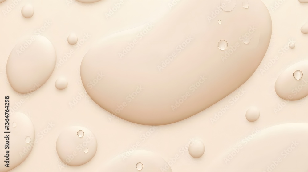 Poster soft cream texture with smooth rounded shapes, abstract design for backgrounds, aesthetic and calmin