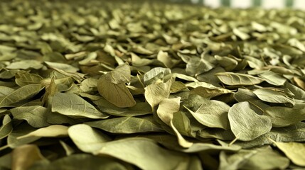 Fototapeta premium Dried Leaves, Close-up, Processing Facility