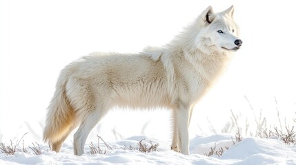 Obraz premium Majestic Arctic Wolf in Winter Wonderland