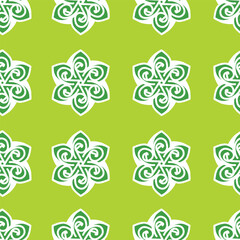 Printable green flower decoration design