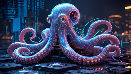 Obraz premium cybernetic octopus